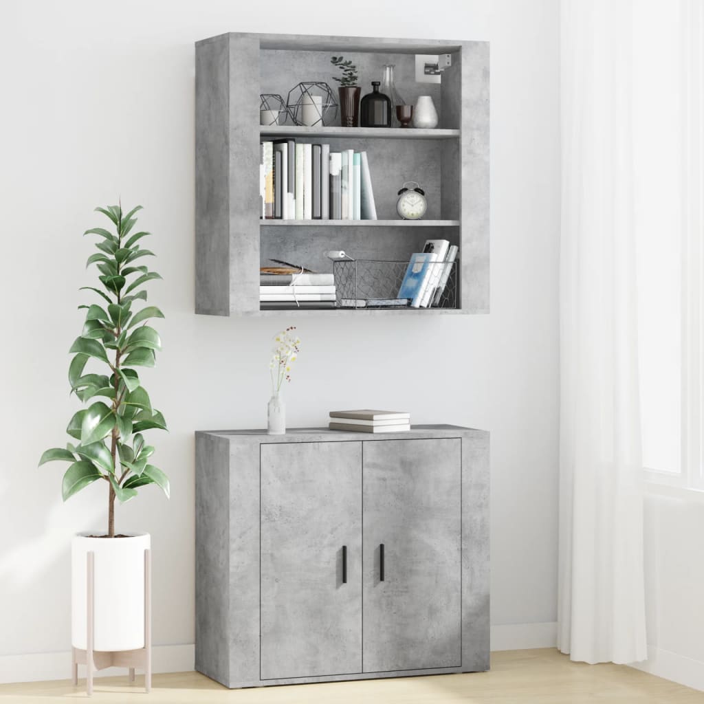 Vidaxl Tall Cabinet, Concrete Grey