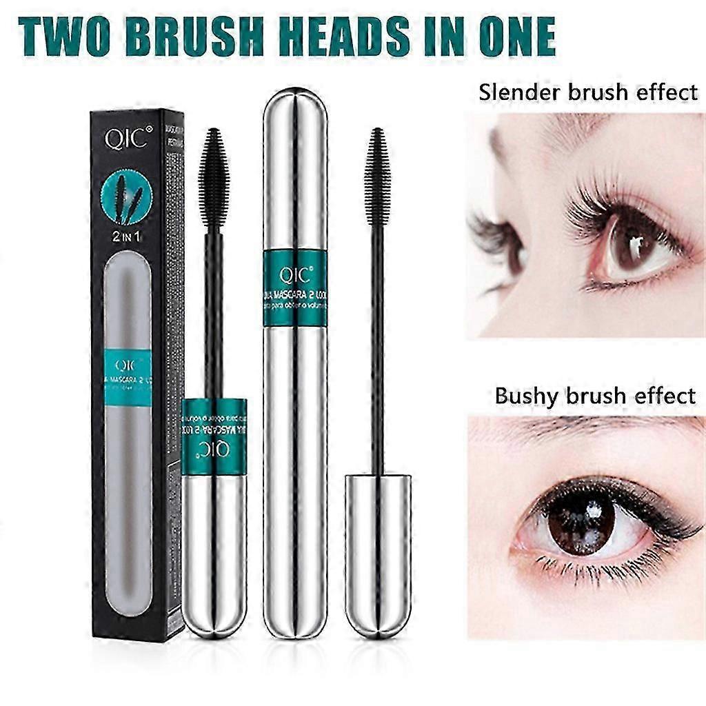 QIC Mascara 4d Slender Thick Make-up Two Brush Heads In