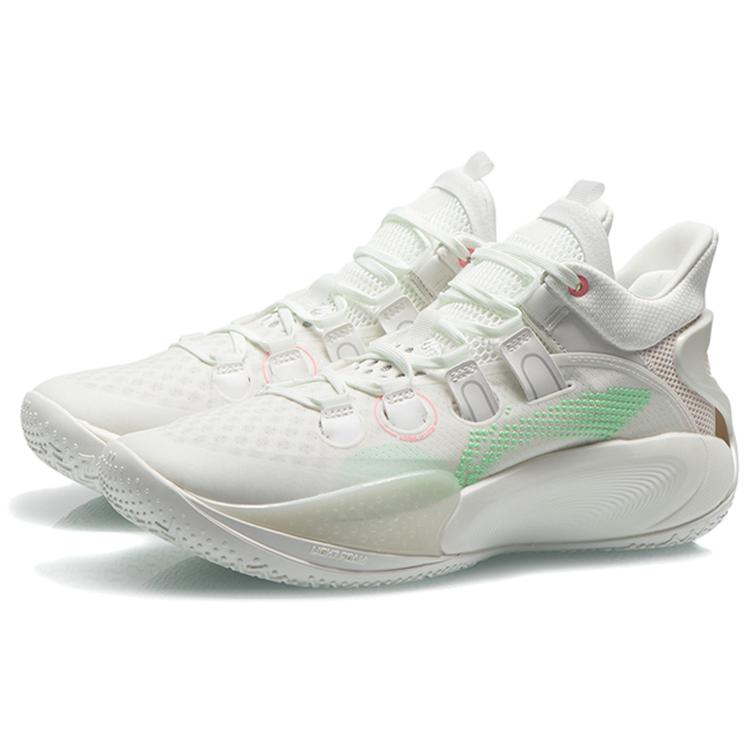 New LiNing SONIC 9 Low Slip Resistant Cushioning Wear Resistant Low Top Basketball Shoes Ivory ABAR039-5