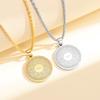 European and American Nine-pointed Star Rune Pendant Necklace Round Plate Necklace Accessories