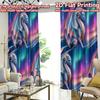 2D FLAT PRINTING 2pcs Curtains (Without Rod) Mythical Dragon Aurora Chic Pattern Curtains Prints Light Filtering Curtains Easter