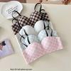2026 Plaid Sweetheart British Style Wire-Free Push-Up Half-Cup Bra