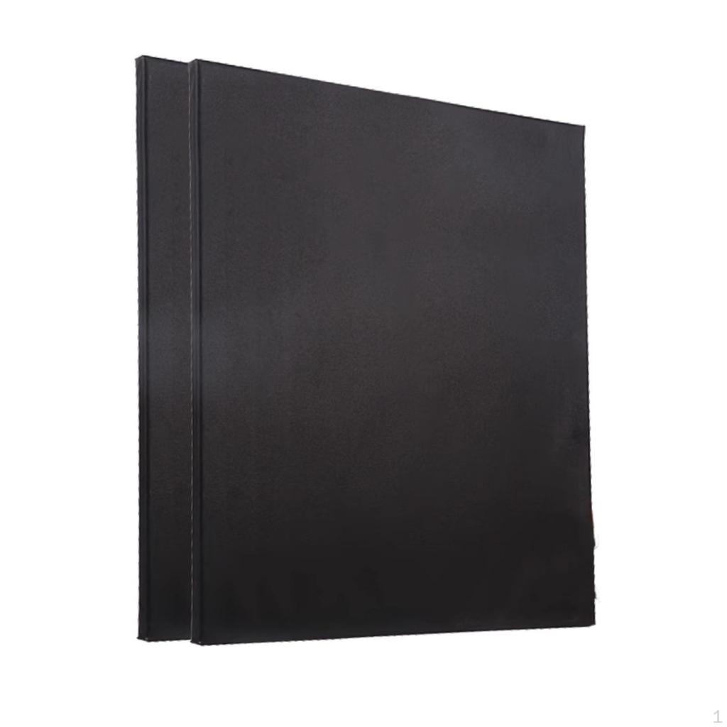 2 Pieces Black Canvas Art Panels with Wooden Frame for Painting