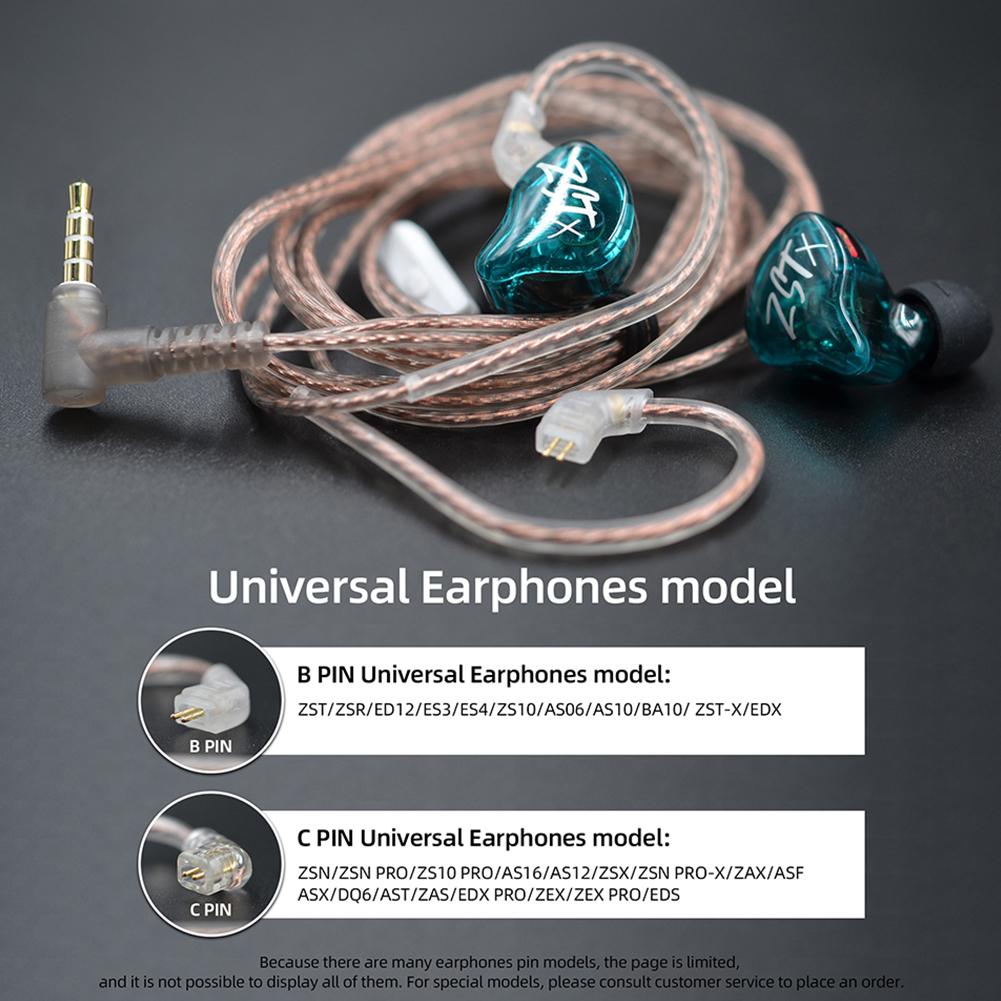 1PC Brand New High-Purity Oxygen-Free Copper Upgrade Cable Headset Wire for KZ ZSX ZS6 ZST ZSR ZS10 C12 AS16 AS12 Earphone Cable