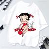 Hot Sale BettyBoop Camiseta Kawaii Cartoon Retro Style Cotton Crewneck Casual Y2k Clothes T-Shirt Shoujo Girl Style Creativity