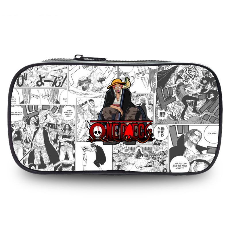 One Piece Monkey D. Luffy Pattern Pencil Case Makeup Bag Pen Bag Student Big Capacity School Supplies Zipper Pencil Pouch