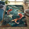 3D National Trend Koi Carp Playing Cloud Carpet Living Room Rug Room Decor Summer Indoor Floor Mat Color Office Multi-scene Rug