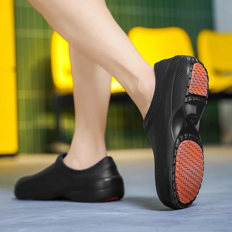 Kadın aşçı ayakkabısı kaymaz mutfak ayakkabısı iş ayakkabısı yağ geçirmez su geçirmez aşınmaya dayanıklı yağmurluk erkekler için Bilek iş ayakkabısı
