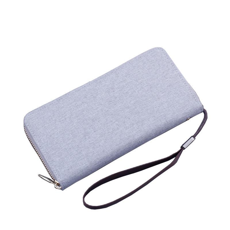 Canvas Men's Zipper Clutch Can Hold Mobile Phones Simple Multi Card Wallet
