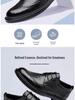 Men's Black Leather Brogue Shoes - Formal, Casual, Wedding, and Business Suit Style.