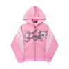 Womens Streetwear Hooded Crop Top Wide Leg Pants Set With 3D Print