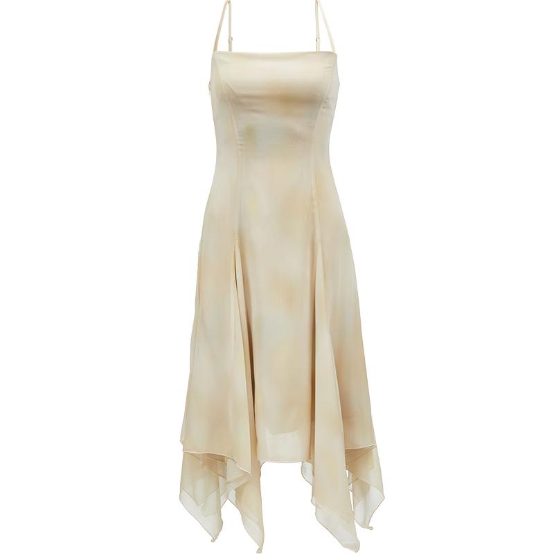 

ТОЛЬКО ЛЕТНЕЕ ПЛАТЬЕ-КАМИ А-силуэта с принтом тай-дай 2024 L