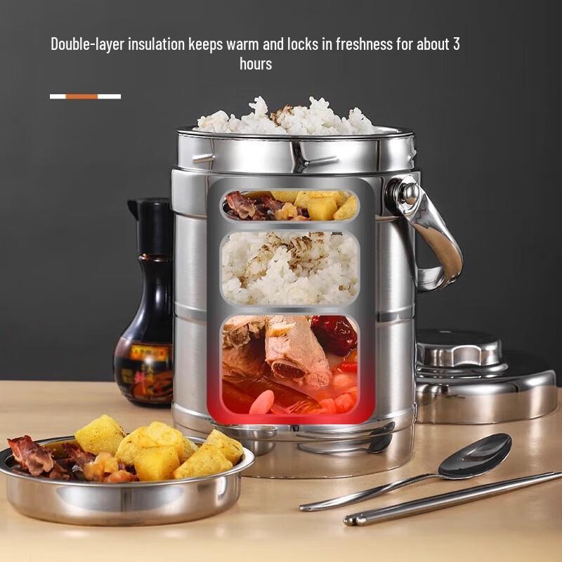 JingQingFu Edelstahl Isolierte Mehrschichtige Lunchbox
