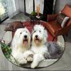 Cute Dog Samoye, Chihuahua, Husky, Koki Cartoon Round Area Rug,Carpet Rug for Living Room Bedroom Sofa Playroom Decor,Non-slip