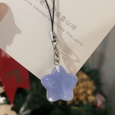 5 Peças Glitter Estrela de Cinco Pontas Cordão de Celular Estrela Luminosa Corrente de Celular Chaveiro Pingente de Bolsa de Câmera Presentes para Amigos