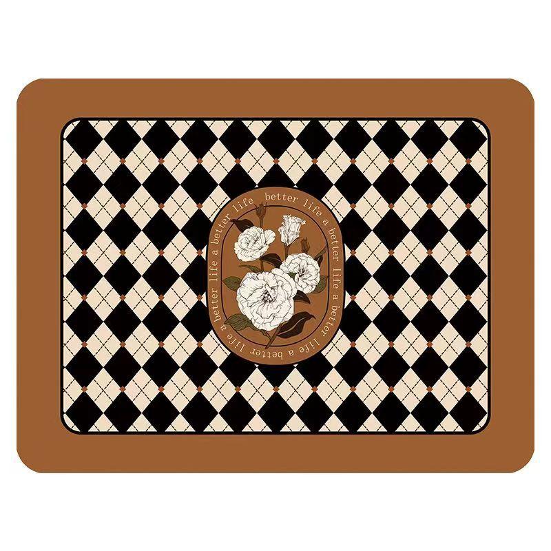 Printed Dish Drying Mat Desk Drain Pad Heat Resistant Counter Top Mats Kitchen Placemat  Absorbent Drain Pad Home Rugs Supplies