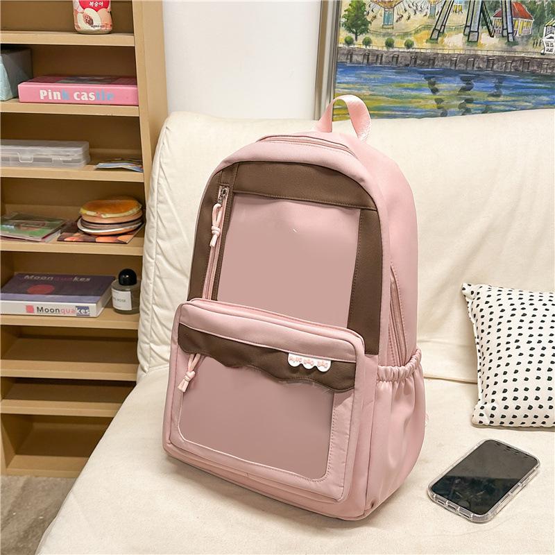 Schoolbag Schoolbag Junior High School Girls High Value Niche Two-dimensional Transparent Pain Bag Backpack Japanese Primary School Students Cartoon