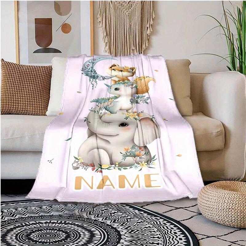 Three Animals Customize Your Name Blanket Warm Comfortable And Soft Blankets Are Suitable For Home Chairs Office Sofas Sofas Office Camping And Gifts