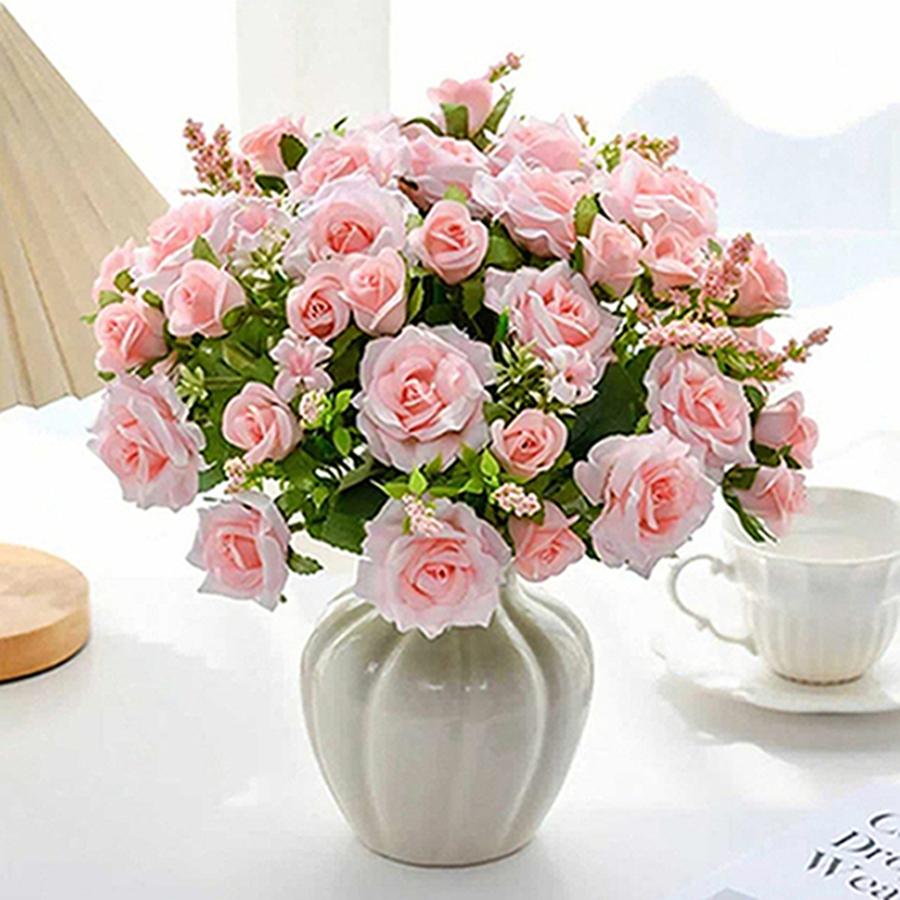Artificial Flowers Silk Rose Wedding Bridal Fake Bouquet Valentine'Home Room Table Decor Outdoor Yard Garden DIY Photograph Prop