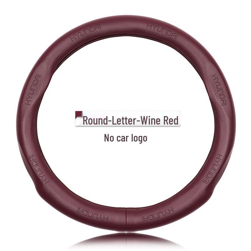 Premium Genuine Leather Steering Wheel Cover for Modern Cars: Mistra, Tucson, Santa Fe, Reina, IX35, IX25, Elantra, Langdong