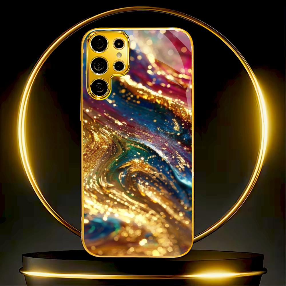 New Model Atmosphere Simplicity High-end Electroplating Glass PhoneCase for Samsung Galaxy S26 S25 S24 S23 S22 S21 FE,Ultra,Plus
