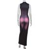 Sexy Women's Clothing, Fashionable, Cool and Handsome 3D Printing Sleeveless Slim-fitting High-elastic Dress, Hip-wrapped Long Dress for Women
