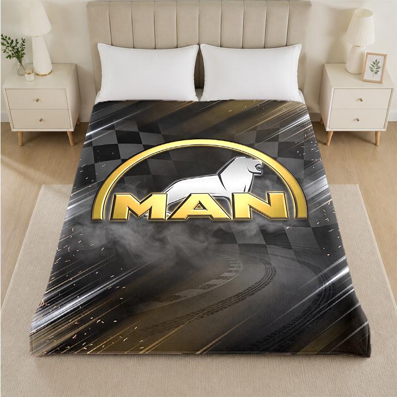 man truck Print Flannel Blanket Cozy Lightweight Plush Throw Blanket For Bed Sofa Household Use