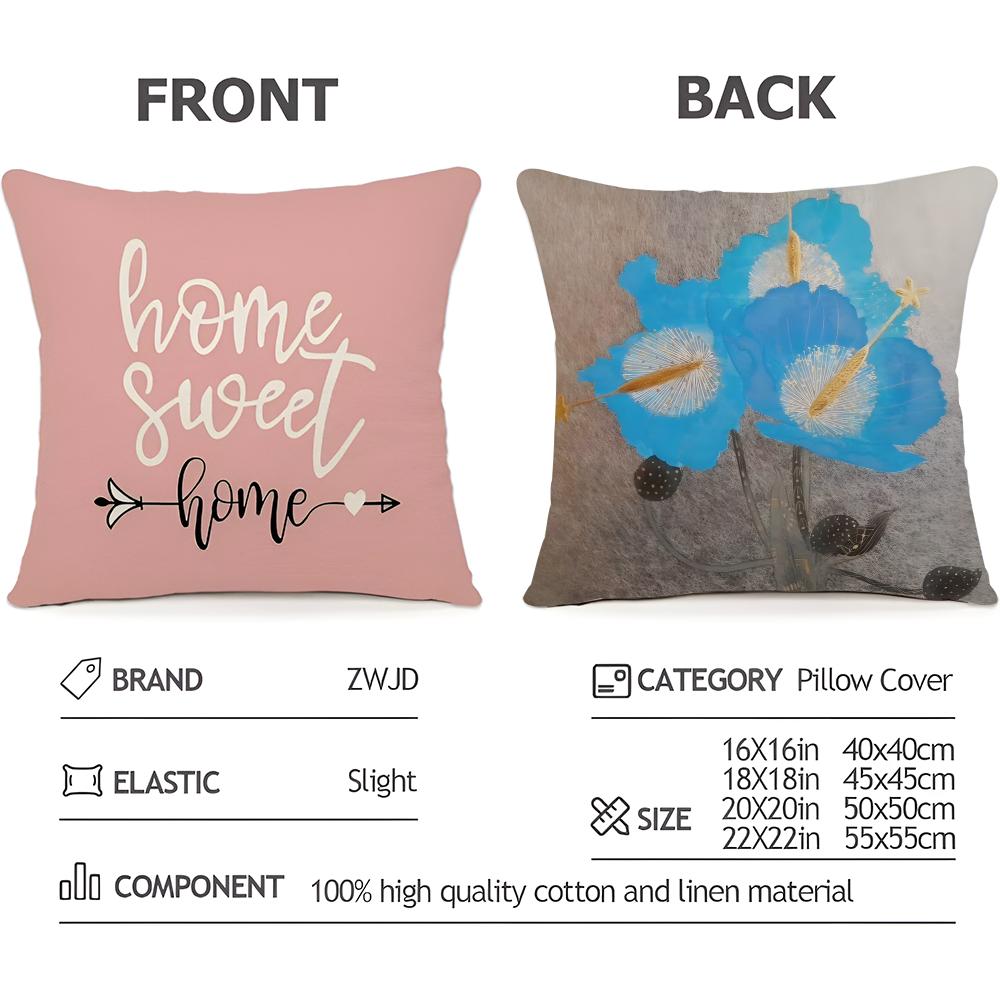 Rock Color Works Cushion Cover Household Decoration Linen Sofa Cushion Cover: Skin-Friendly & Breathable With Invisible Zipper