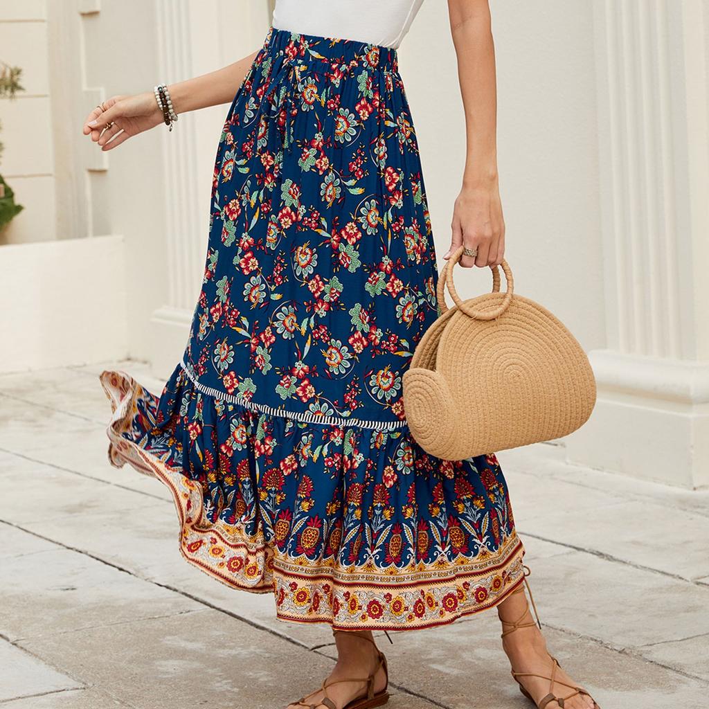 Women's Casual High Waisted Skirt With Large Swing Skirt Waisted Skirt With Large Swing Skirt