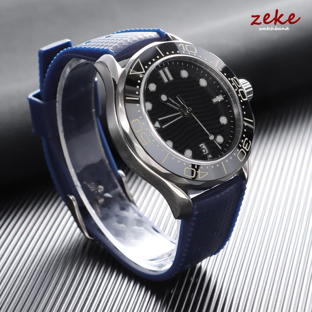 Premium Tropische FKM Gummiarmbänder 20mm 22mm Schnellverschluss Passform Flaches Ende Universelles Uhrenarmband Weiches Silikon Smartwatch Uhrenarmband