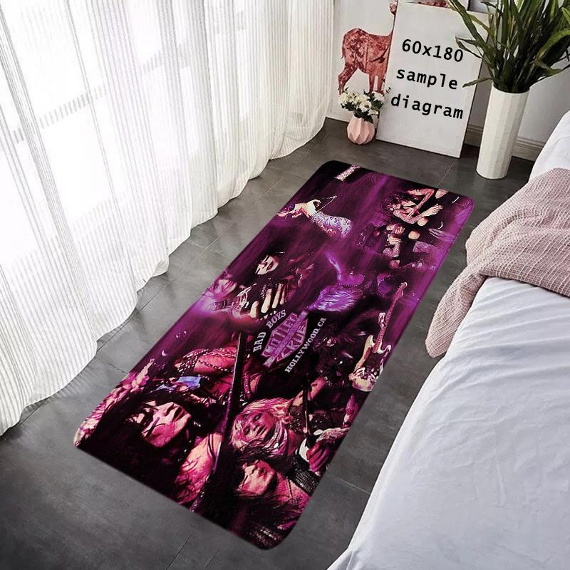 Doormat Flannel Floor Mat M-Motley Crue Indoor Foot Rug Cozy Bedside Mats Kitchen Corridor Water Absorbent Carpet Balcony Decor