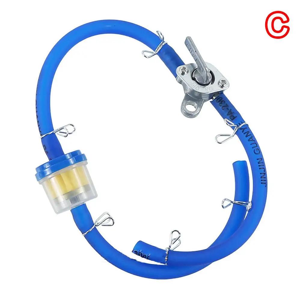 Motorcycle Dirt Bike ATV Scooter Fuel Tank Petcock On/Off Filter Gasoline Petrol Valves Fuel Fuel Hose Line + Switch+Inner E2Y4
