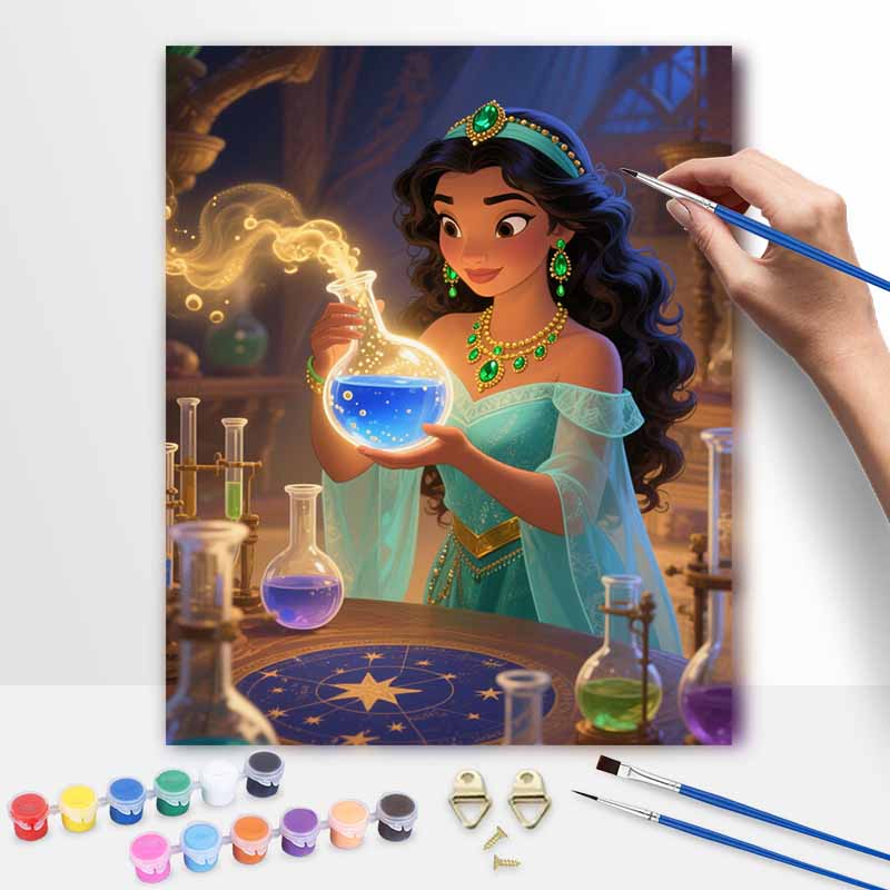 Disney Princess Magic Potion Digital Oil Painting Art Kit Handmade DIY Home Decor Gift 20x30cm