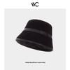 VVC Double-Sided European Style Women's Bucket Hat - Autumn/Winter Knit with PU Leather & Corduroy
