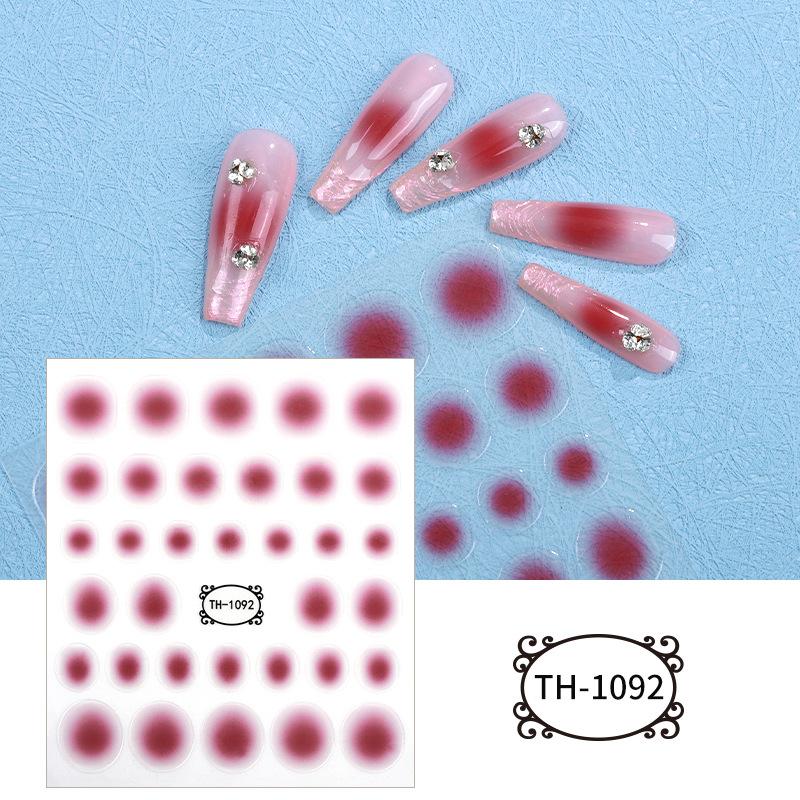 Blush Nail Art Sticker DIY Pink Polka Dot Nail Art Decal Nail Accessories