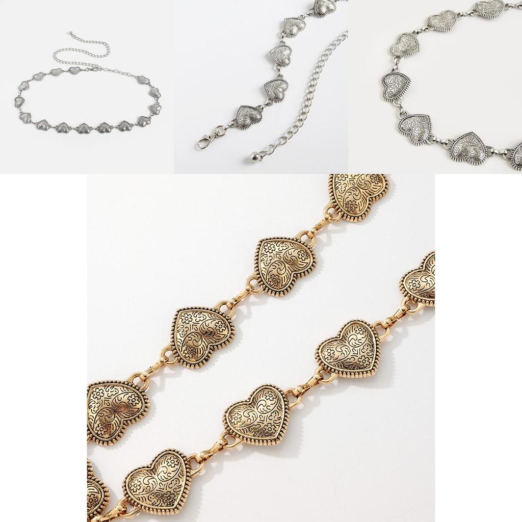 Vintage Love Heart Metal Waist Belt For Women With Ethnic Motifs For Spring And Fall