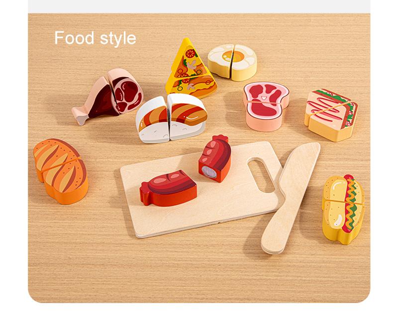 Simulation Kitchen Pretend Toy Wooden Classic Game Educational Toy For Children Kids Gift Cutting Fruit Vegetable Food Set
