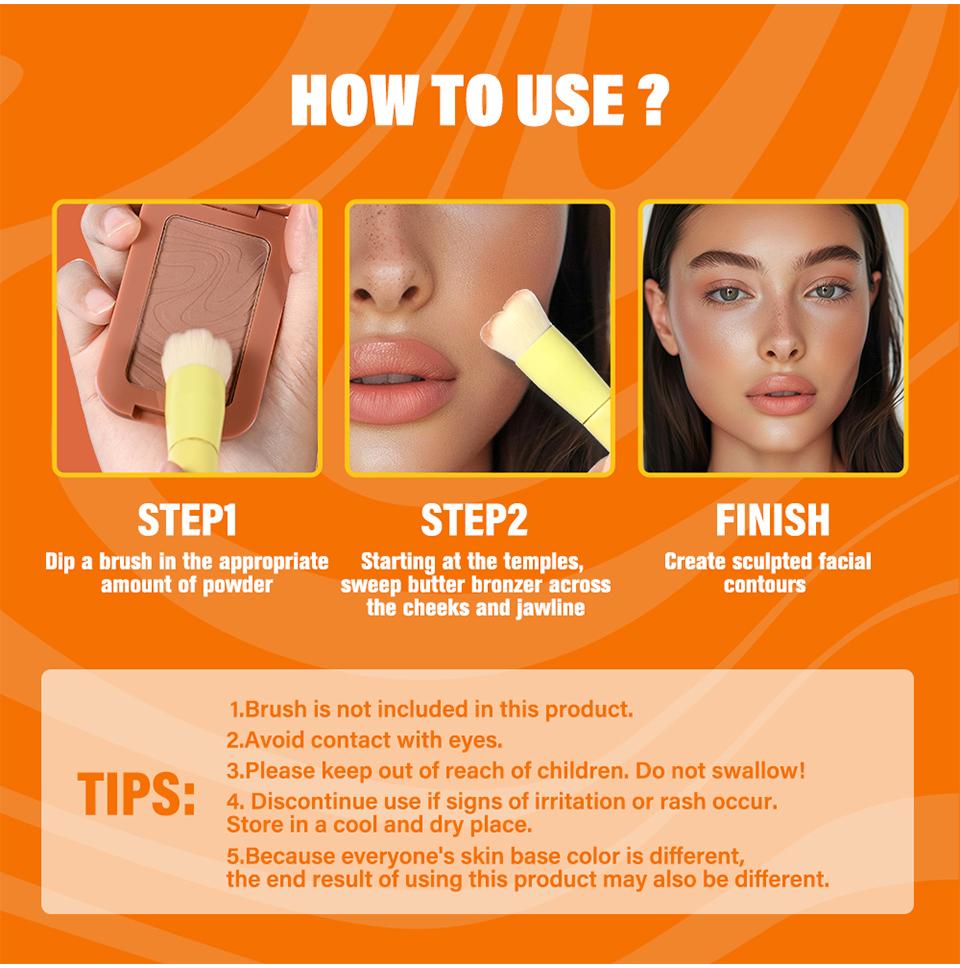 Lakerain Butter Bronzer Cream Women Waterproof Genteel Girl Nude Makeup Silky Shimmer Monochrome Blush Korean Face Cosmetics