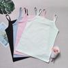 Girls' Stretchy Spaghetti Strap Vest - Summer Korean Style, Combed Cotton, Class A Kidswear