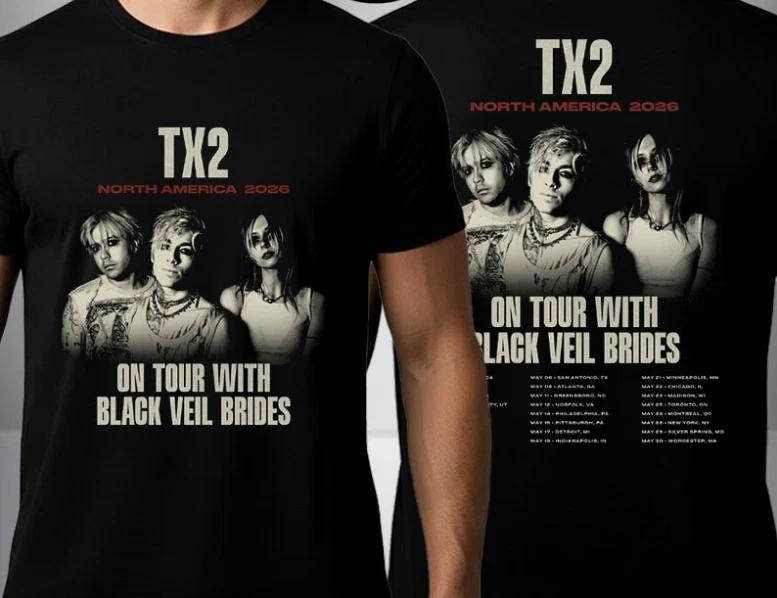 TX2 North America 2026 On Tour With Black Veil Brides Schedule Tour Dates Unisex M