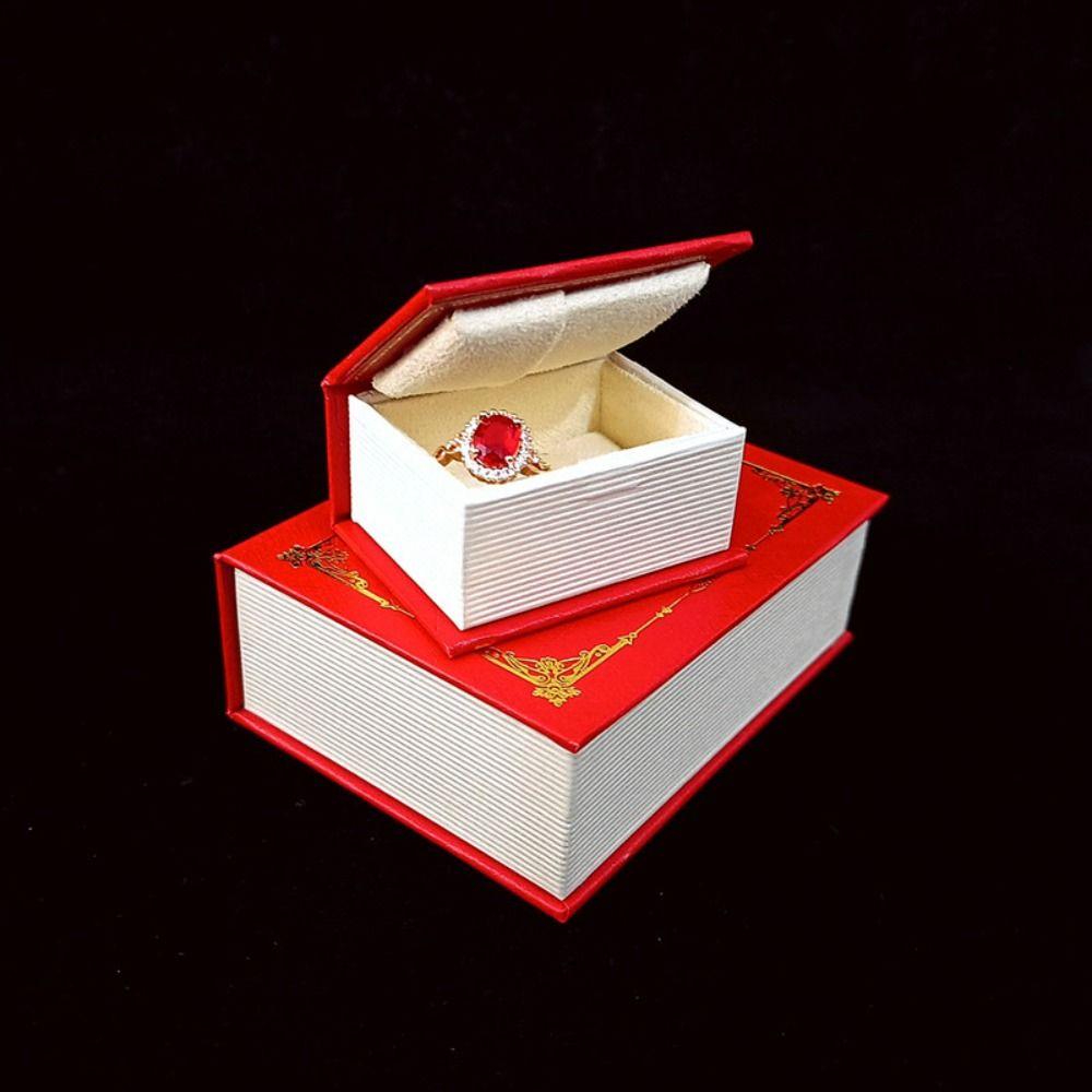 Flip Cover Jewelry Storage Box Novelty Rings Earrings Organizer  Jewelry Storage