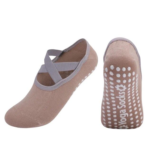 Damen Bandage Pilates Socken Silikon Anti-Rutsch Quick-Dry Yoga Socken Damen Ballett Tanz Baumwolle Sport Fitness Socken für das Fitnessstudio