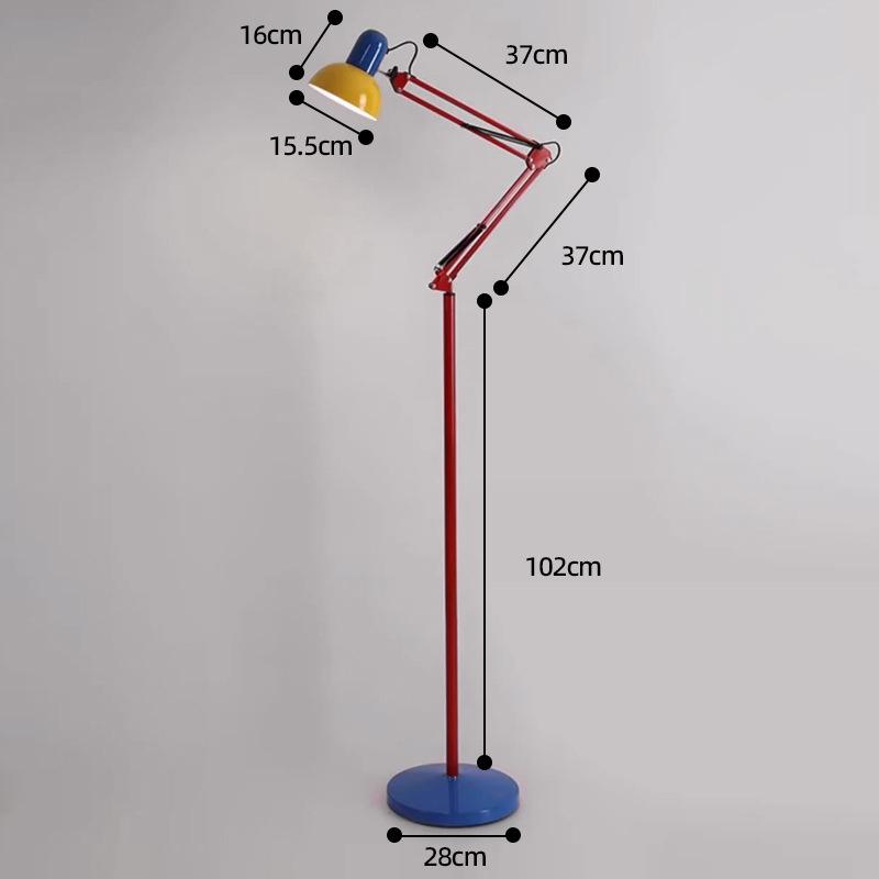 Memphis Minimalist Floor Lamp: Long Arm, Eye-Protective Study, and Decorative Light for Children's Room & Living Room.