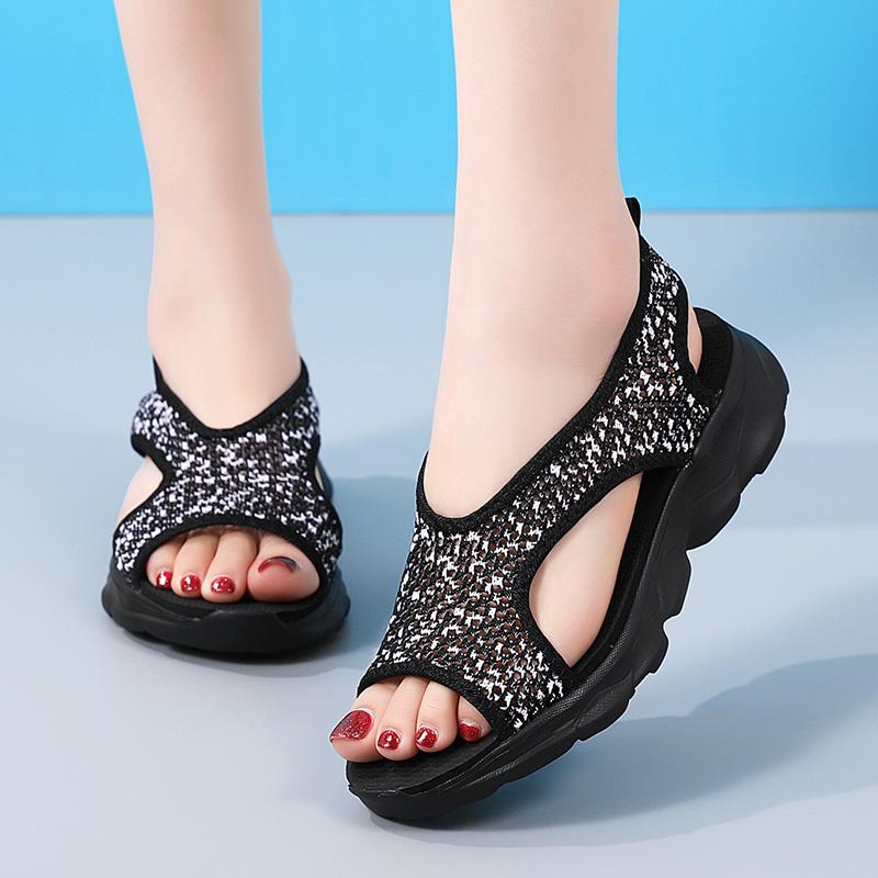 Grote maat zomer damessandalen Dames wiggen Strandsandalen Instappers Damesschoenen