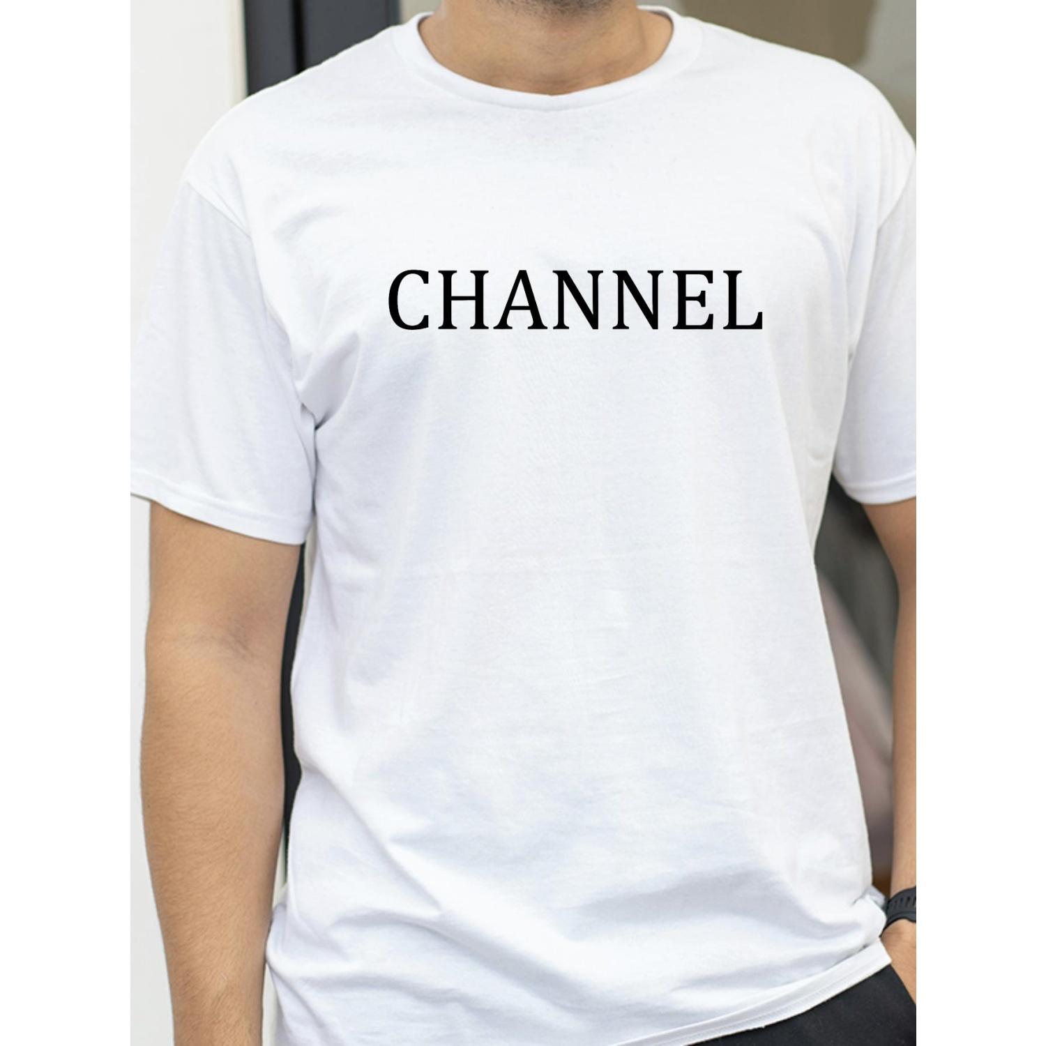 CHANNEL Men Womens Summer Print Oversized Loose Casual Round Neck Long Sleeved Tshirt Top Fashion Streetwear Oversized ONeck S чёрный