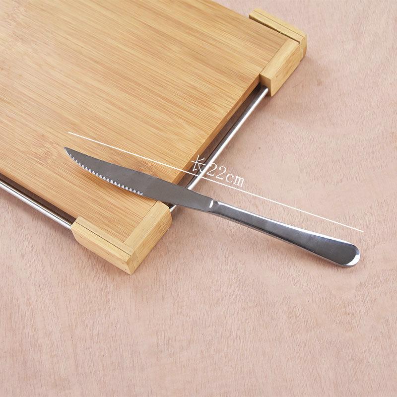 Thickened Stainless Steel Cutlery Set: Ceramic Plate, Steak Knife, Fork, Spoon - Three-Piece Western Dining Set