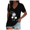 Women's Fashion V-neck Print Pullover Casual Short-sleeved T-shirt