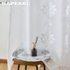 Cortina transparente de tule clássico e elegante, 1 peça, estilo NAPEARL, 10% blackout, versátil, jacquard, para cozinha, sala de estar, quarto, varanda, janela, decoração de casa