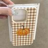 Checkered Pumpkin Personalized Mobile Phone Case For iPhone 16 Pro Max 15 Plus 14 13 12 11 17 Air XS XR X Faux Leather Cover