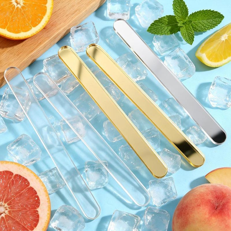 10/100pcs Acrylic Ice Cream Sticks Creamsicle Cakesicle Cake Candy Pop Sticks Reusable DIY Popsicle Crafts Kitchen Gadget Tools